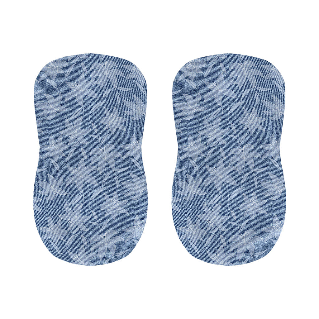 Floral Denim Jeans Pattern Print Bar Stool Covers