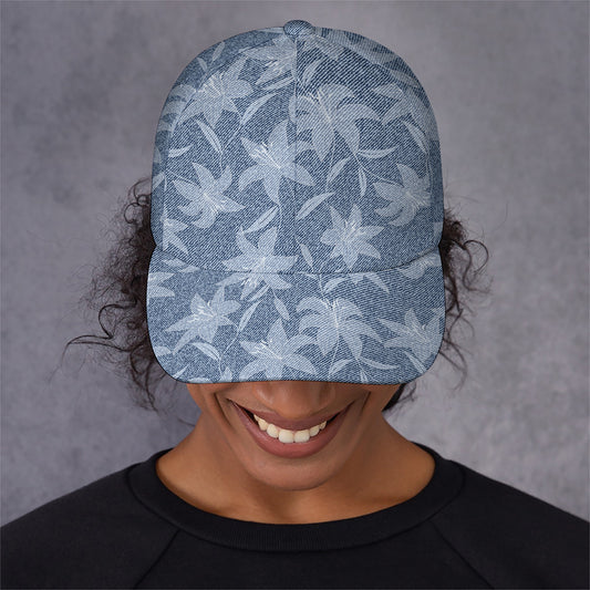 Floral Denim Jeans Pattern Print Baseball Cap