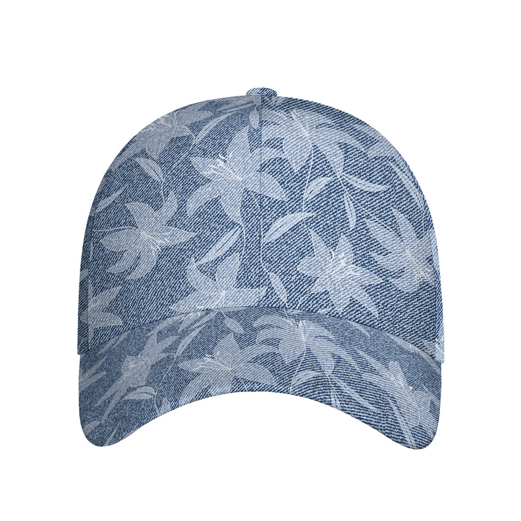 Floral Denim Jeans Pattern Print Baseball Cap