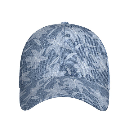 Floral Denim Jeans Pattern Print Baseball Cap