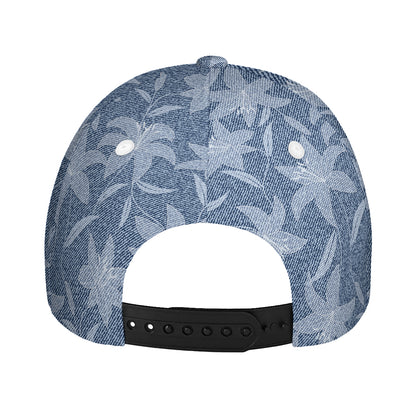 Floral Denim Jeans Pattern Print Baseball Cap