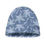 Floral Denim Jeans Pattern Print Beanie