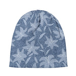 Floral Denim Jeans Pattern Print Beanie