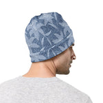 Floral Denim Jeans Pattern Print Beanie