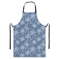 Floral Denim Jeans Pattern Print Bib Apron With Pocket