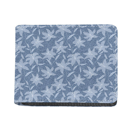 Floral Denim Jeans Pattern Print Bifold Wallet