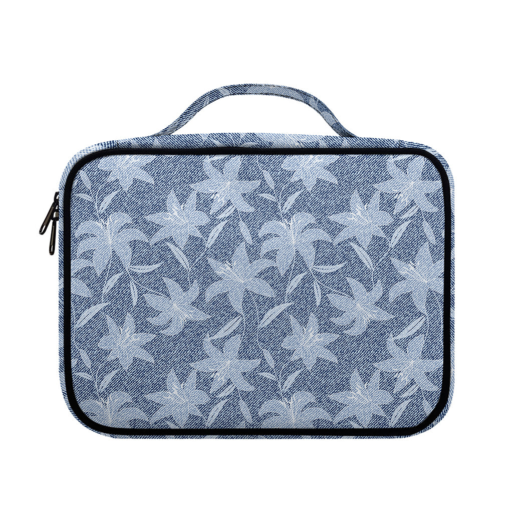 Floral Denim Jeans Pattern Print Briefcase Bible Bag