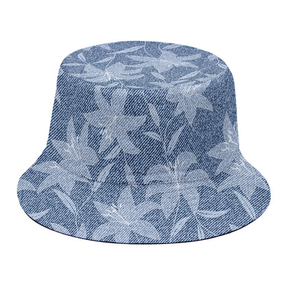 Floral Denim Jeans Pattern Print Bucket Hat