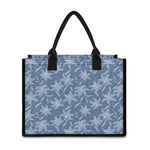 Floral Denim Jeans Pattern Print Canvas Tote Bag