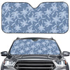 Floral Denim Jeans Pattern Print Car Windshield Sun Shade