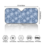 Floral Denim Jeans Pattern Print Car Windshield Sun Shade