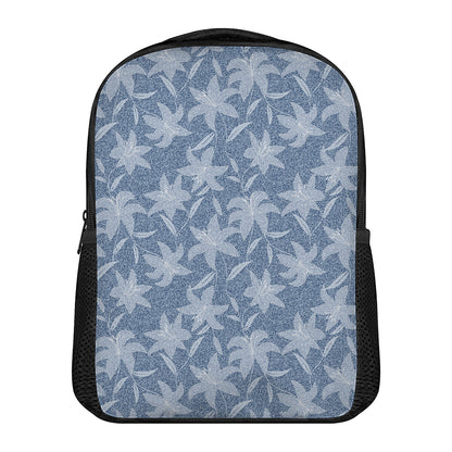 Floral Denim Jeans Pattern Print Casual Backpack