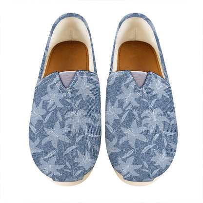 Floral Denim Jeans Pattern Print Casual Shoes