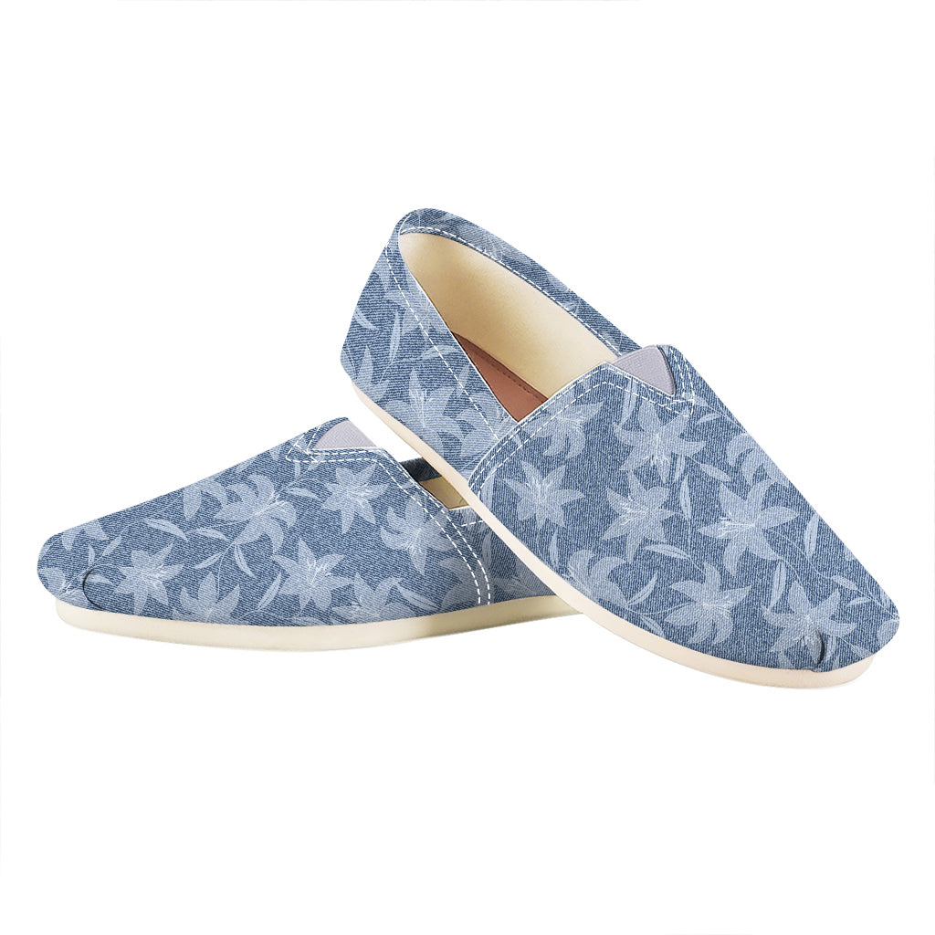 Floral Denim Jeans Pattern Print Casual Shoes