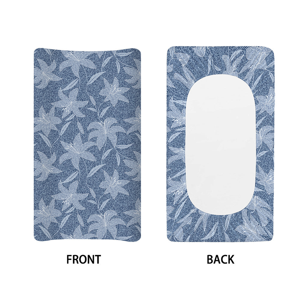 Floral Denim Jeans Pattern Print Changing Pad Cover