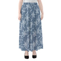 Floral Denim Jeans Pattern Print Chiffon Maxi Skirt