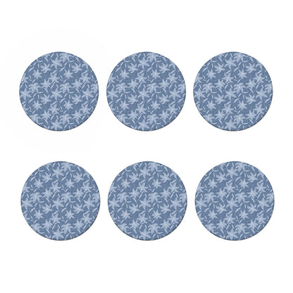 Floral Denim Jeans Pattern Print Coaster Set