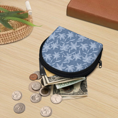 Floral Denim Jeans Pattern Print Coin Purse