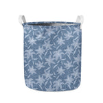 Floral Denim Jeans Pattern Print Collapsible Laundry Basket