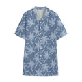 Floral Denim Jeans Pattern Print Cotton Hawaiian Shirt