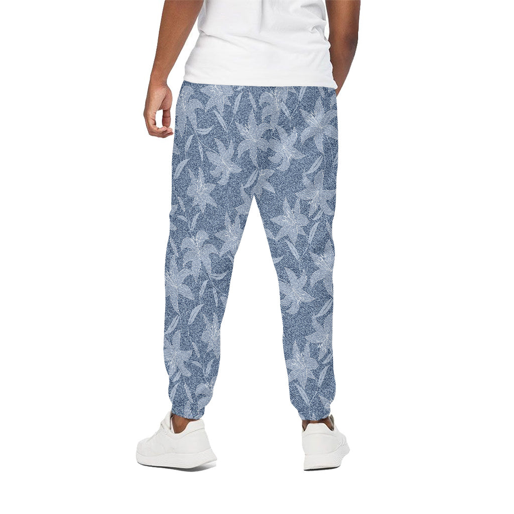 Floral Denim Jeans Pattern Print Cotton Pants