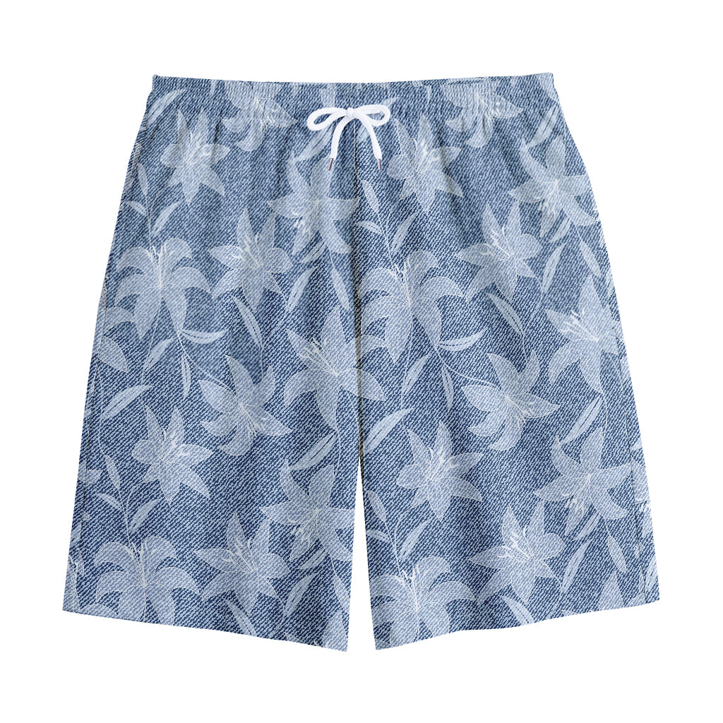 Floral Denim Jeans Pattern Print Cotton Shorts