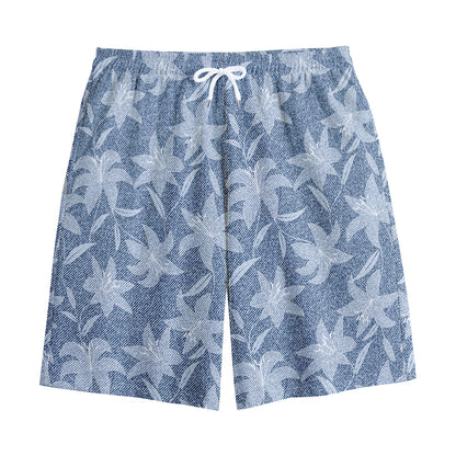 Floral Denim Jeans Pattern Print Cotton Shorts