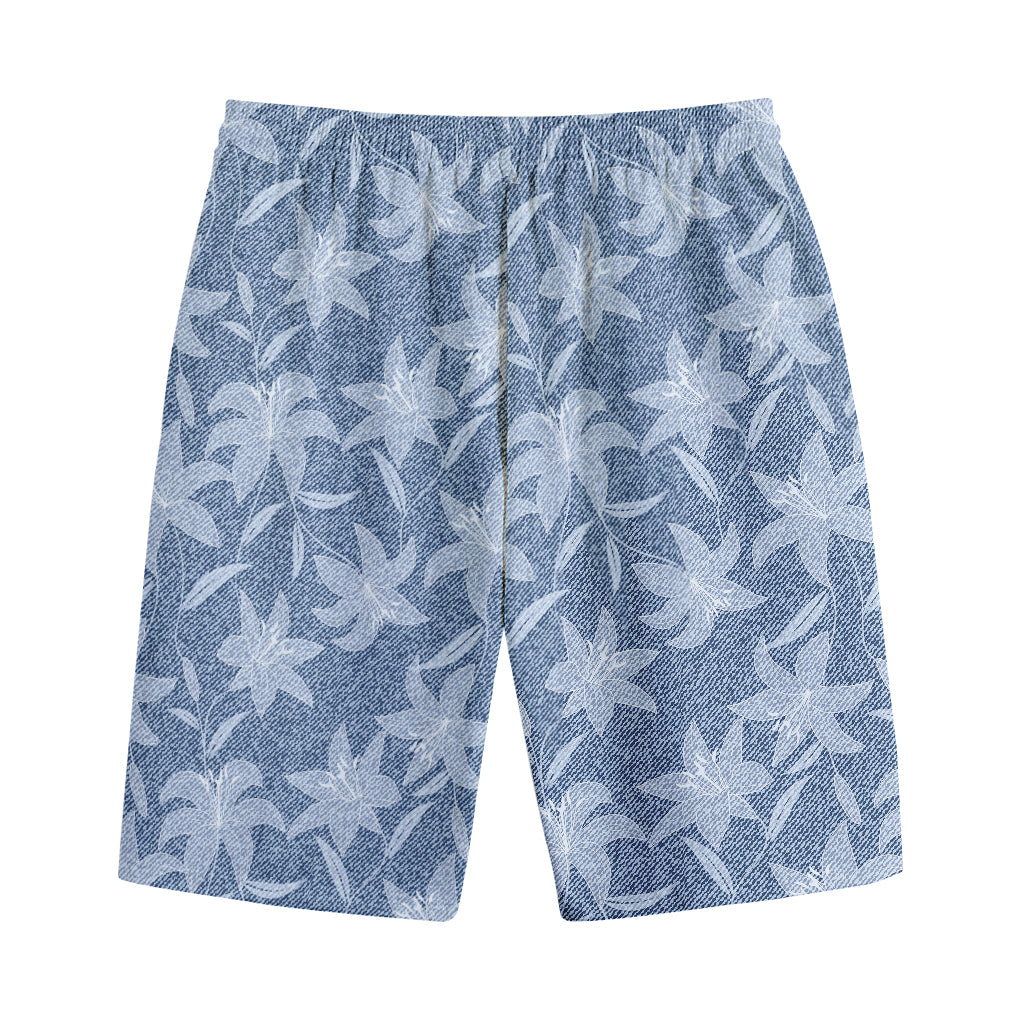 Floral Denim Jeans Pattern Print Cotton Shorts