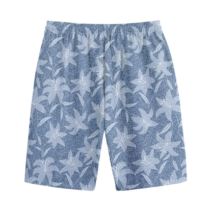 Floral Denim Jeans Pattern Print Cotton Shorts
