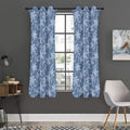 Floral Denim Jeans Pattern Print Grommet Curtain Panels