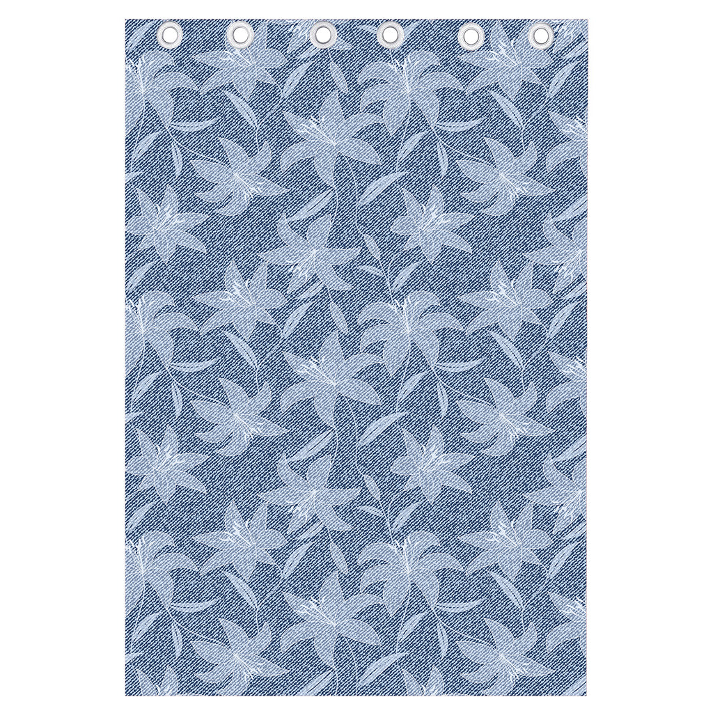 Floral Denim Jeans Pattern Print Curtain