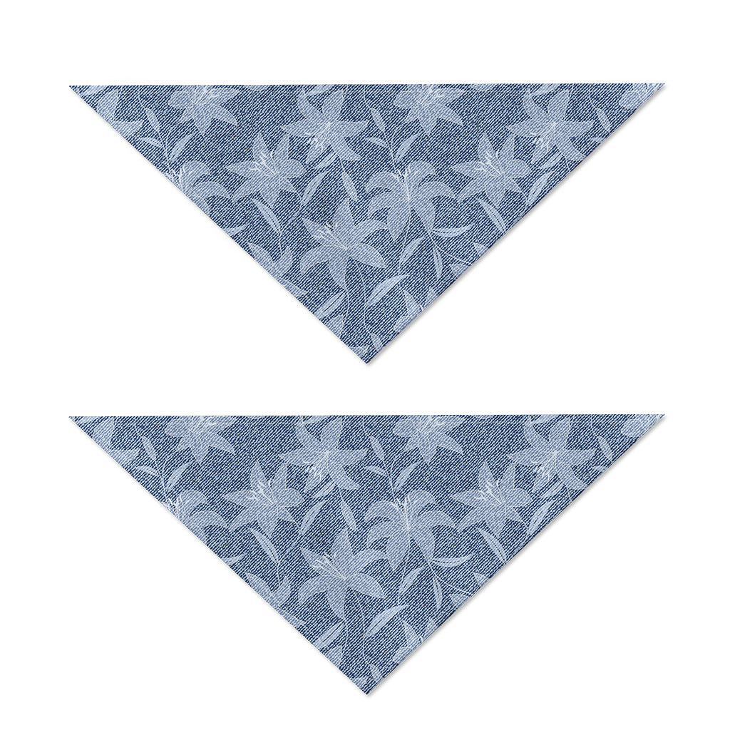 Floral Denim Jeans Pattern Print Dog Bandana