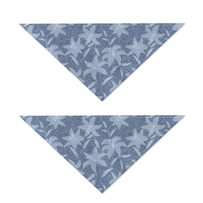 Floral Denim Jeans Pattern Print Dog Bandana