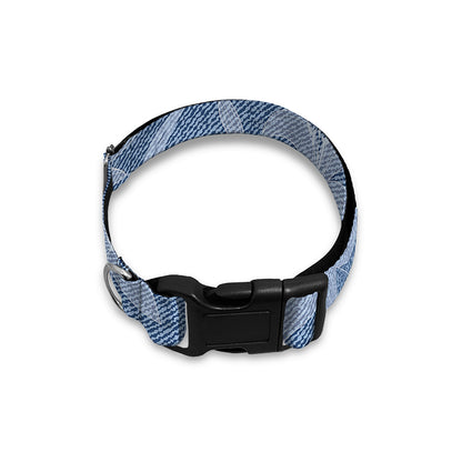 Floral Denim Jeans Pattern Print Dog Collar