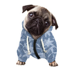Floral Denim Jeans Pattern Print Dog Zip Up Hoodie