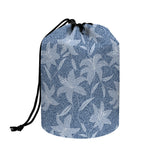 Floral Denim Jeans Pattern Print Drawstring Makeup Bag