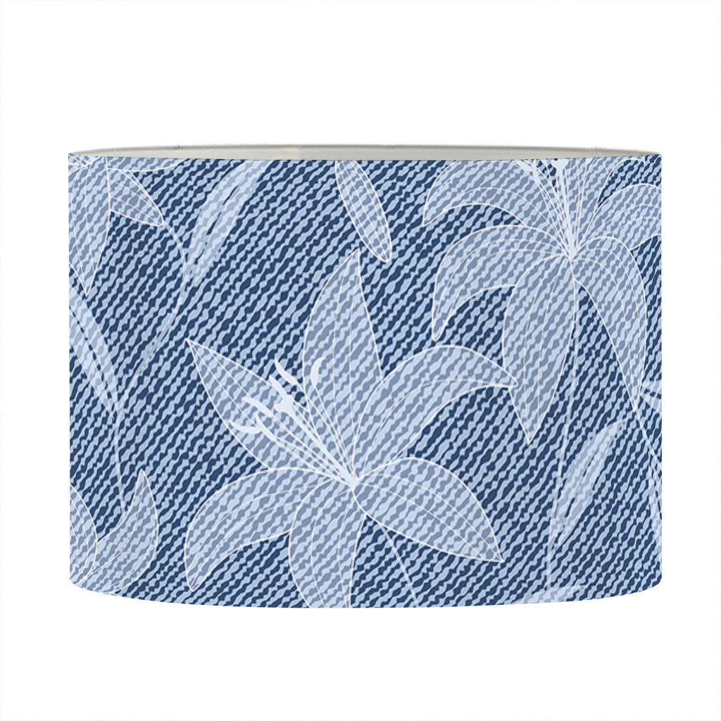Floral Denim Jeans Pattern Print Drum Lamp Shade