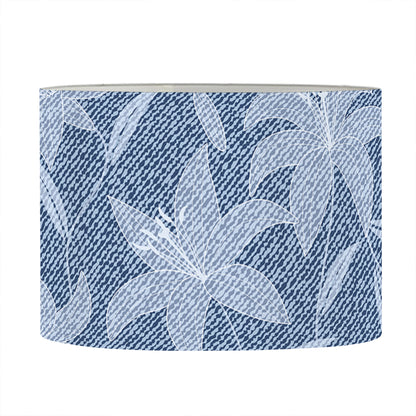 Floral Denim Jeans Pattern Print Drum Lamp Shade
