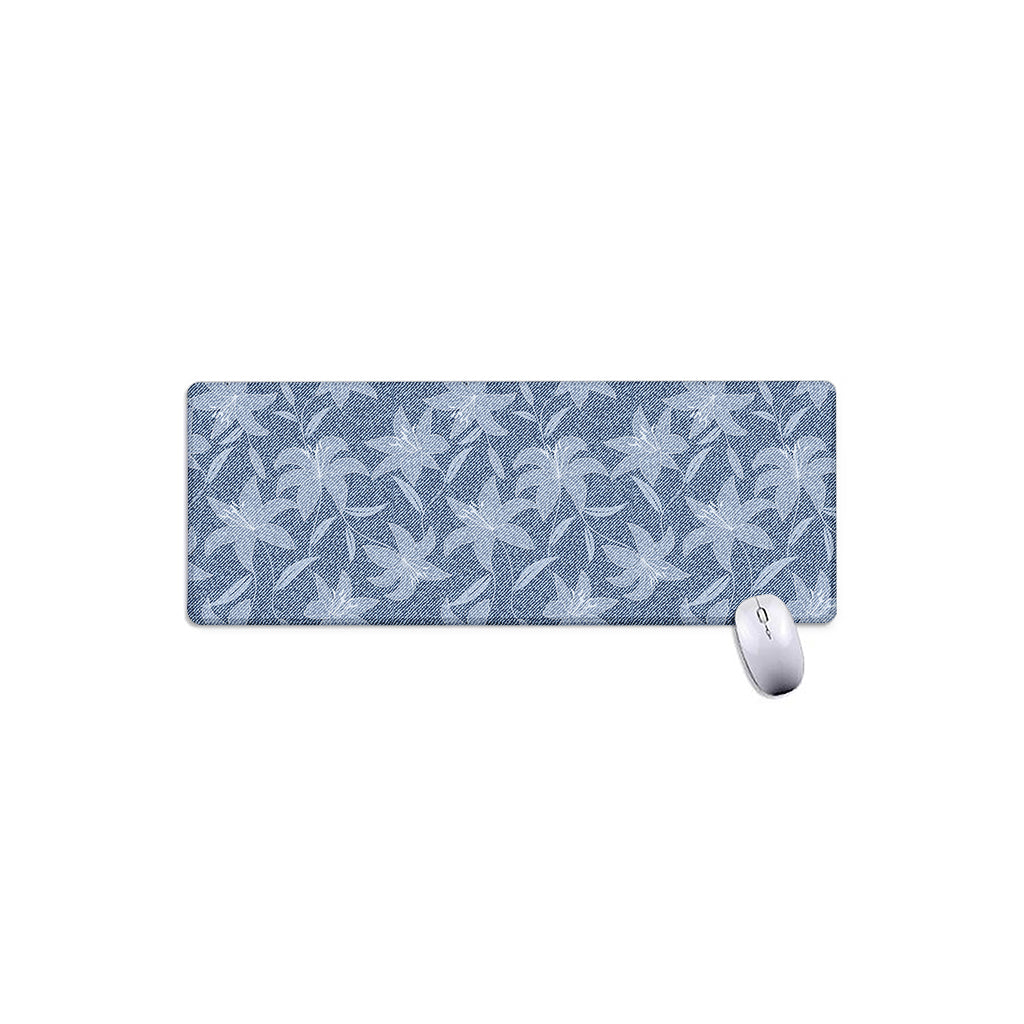 Floral Denim Jeans Pattern Print Extended Mouse Pad