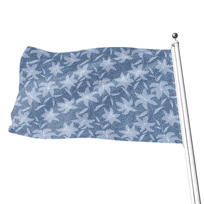 Floral Denim Jeans Pattern Print Flag