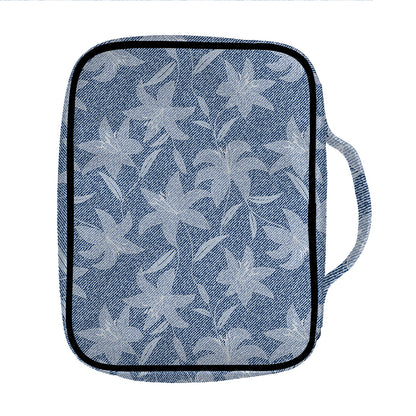 Floral Denim Jeans Pattern Print Front Pocket Bible Bag