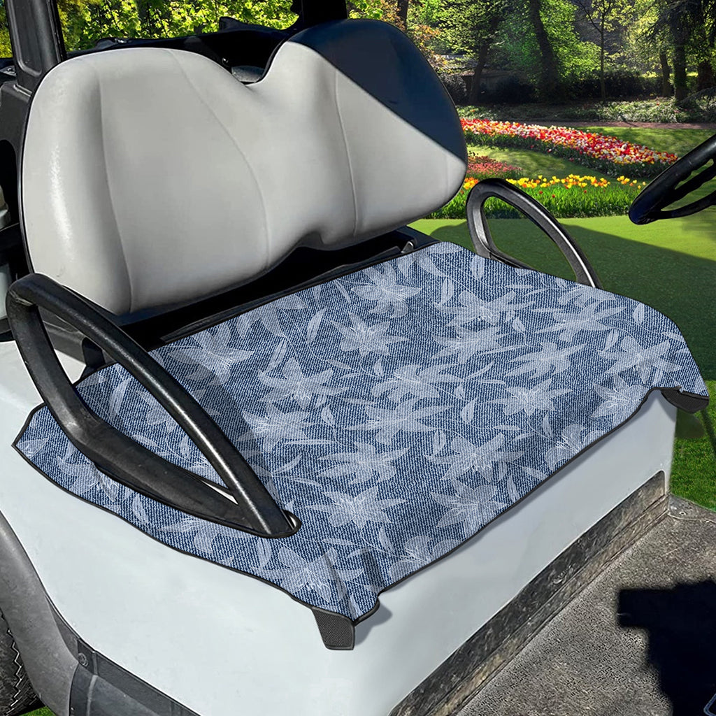 Floral Denim Jeans Pattern Print Golf Cart Seat Cover