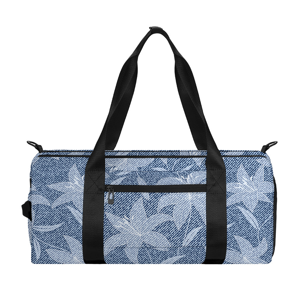 Floral Denim Jeans Pattern Print Gym Bag