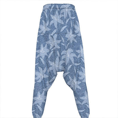 Floral Denim Jeans Pattern Print Hammer Pants