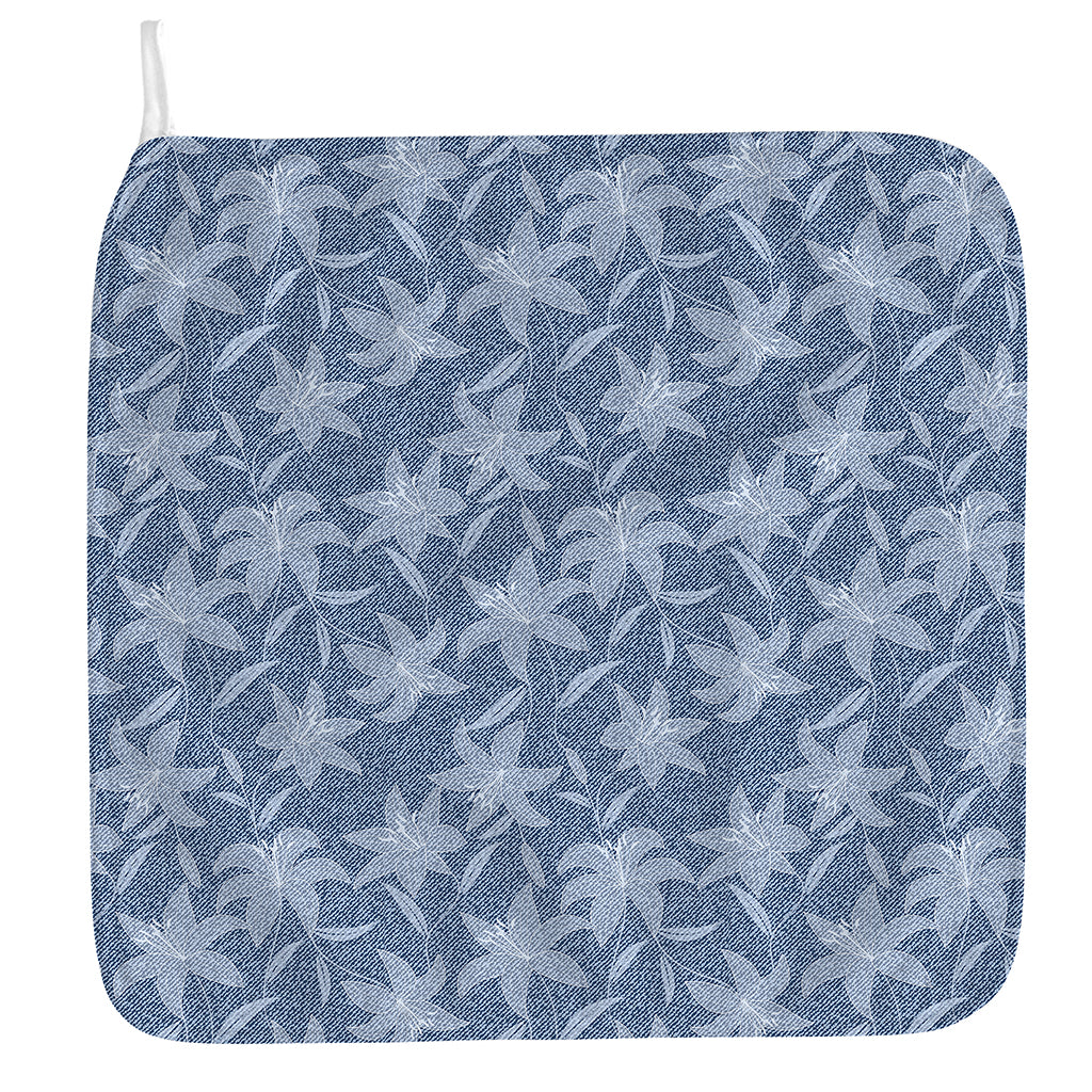 Floral Denim Jeans Pattern Print Hand Towel