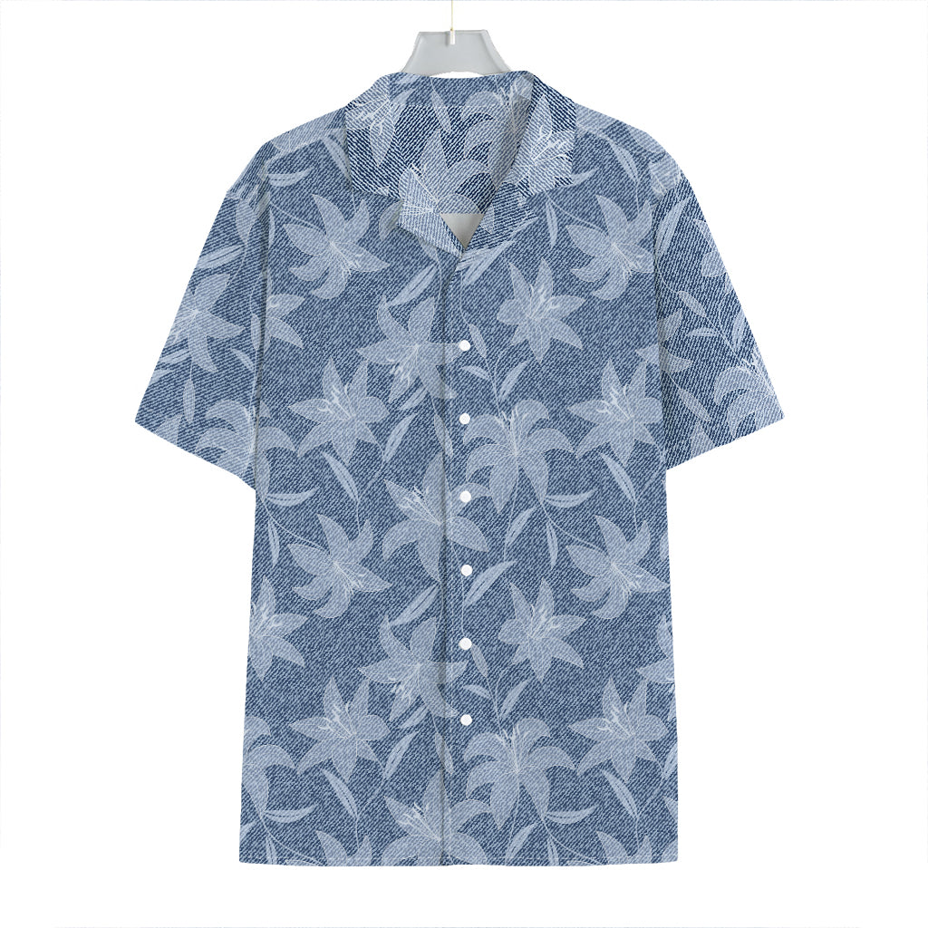 Floral Denim Jeans Pattern Print Hawaiian Shirt