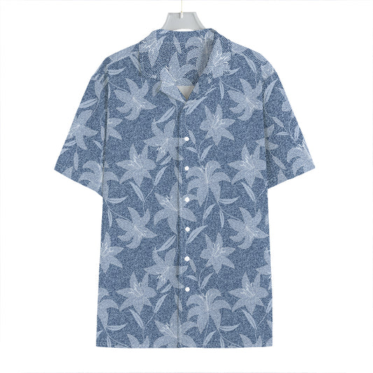 Floral Denim Jeans Pattern Print Hawaiian Shirt