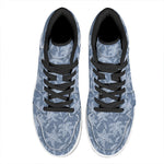 Floral Denim Jeans Pattern Print High Top Leather Sneakers