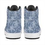 Floral Denim Jeans Pattern Print High Top Leather Sneakers