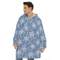 Floral Denim Jeans Pattern Print Hoodie Blanket